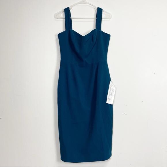 Dress the Population Nicole Sweetheart Dress Womens Medium Midi Blue NWT